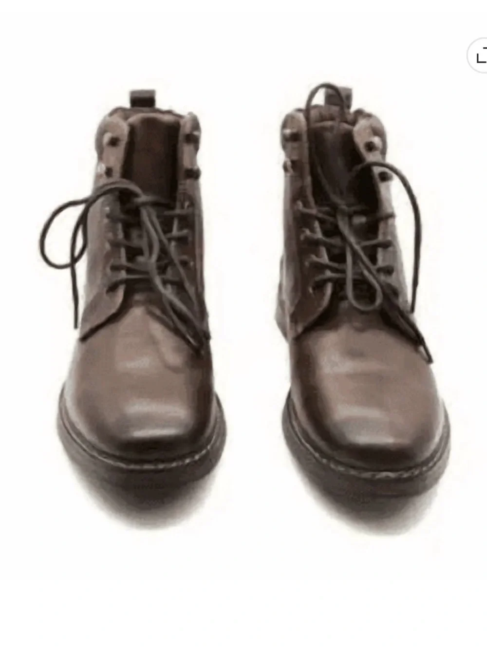 0188: Men's Club Room Westin Dark Brown Leather Boots with Lace-Up Closure